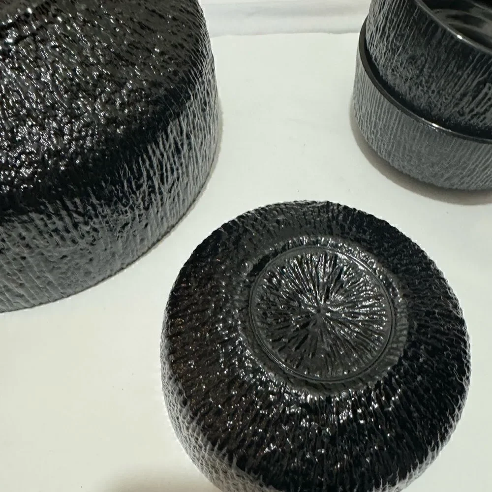 RARE Vintage Indiana Glass Black Chip and 3 Dip Bowl from the 1970's-1980's